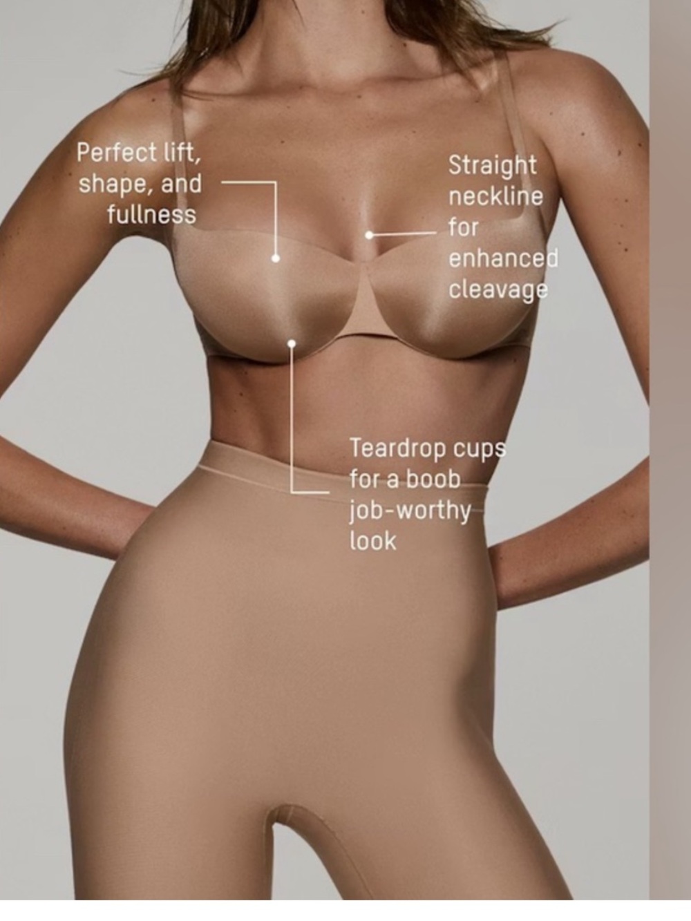 NWT SKIMS Ultimate Push-Up Balconette Bra in Sand - Picture 3 of 8